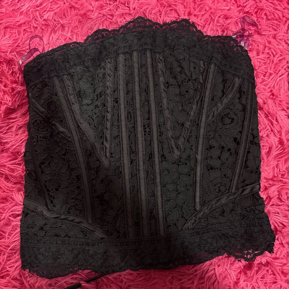 Fashion Nova Elegant Black Lace Bandeau